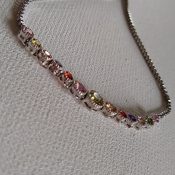 Mulit- color Crystal/Rhodium/Drawstring/BRACELET - Picture 7 of 7